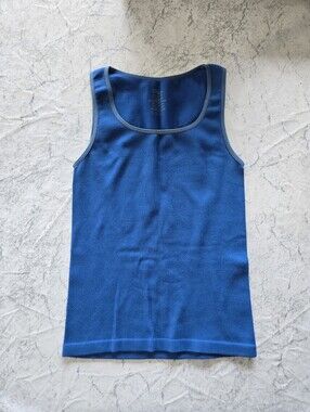 Blue Ribbed Tank Top